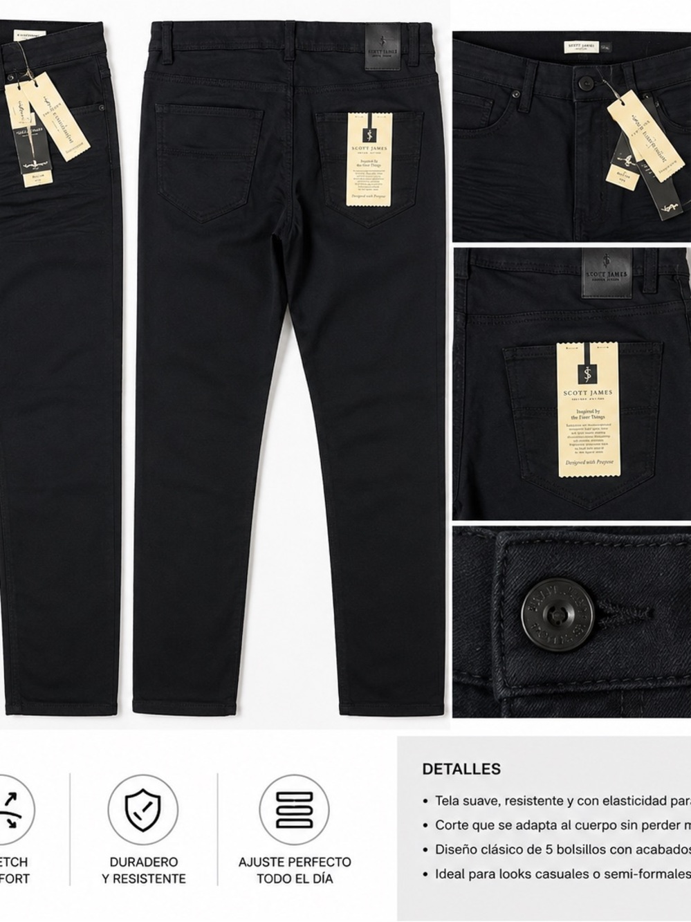 Scott James Men’s Black Skinny Jeans